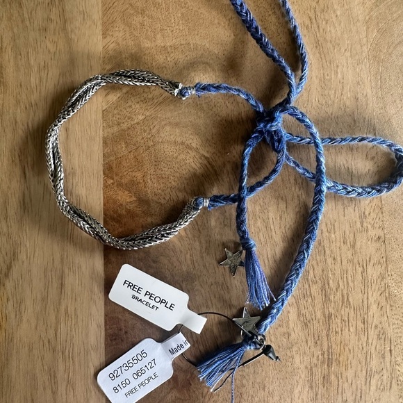 FREE PEOPLE Hang Loose Bracelet - Silver/Navy - Picture 3 of 6
